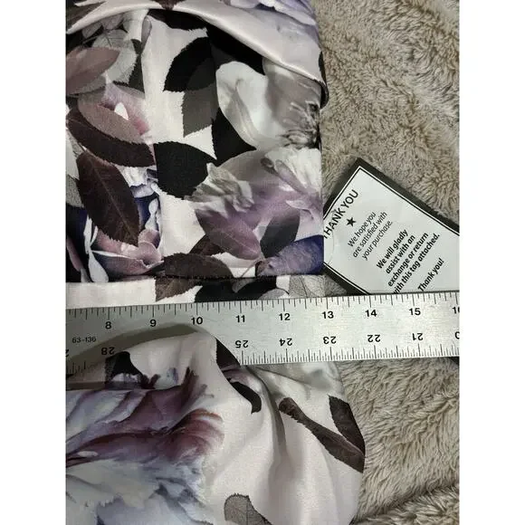 XSCAPE Dress Long Gown Purple Floral Sleeveless Size 4 USA Made Formal Dance NEW - Picture 7 of 7